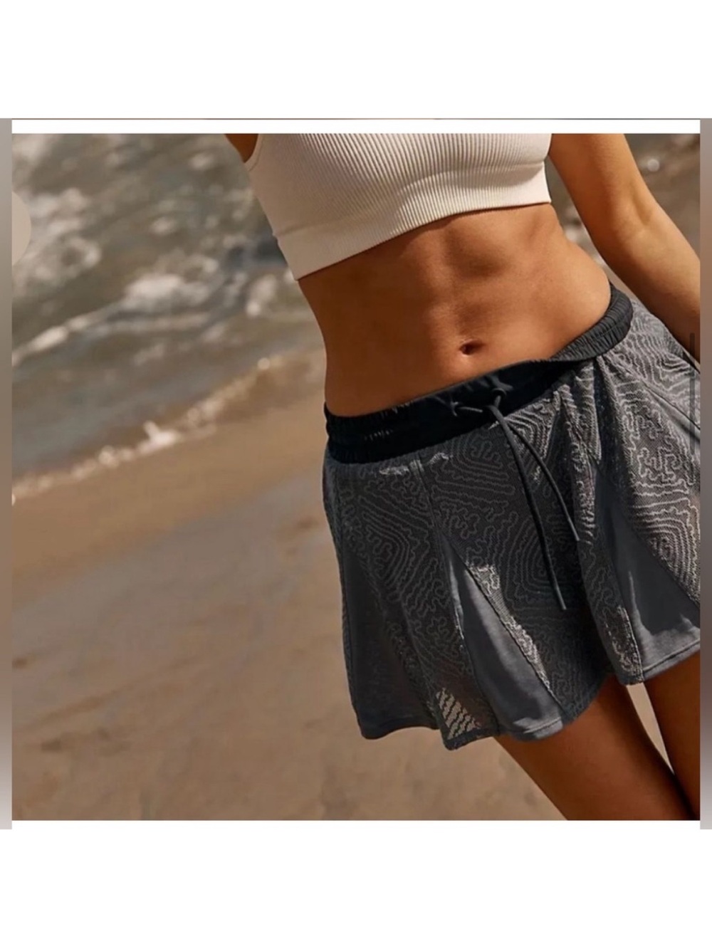 FP Movement by Free People Grey Textured Active Skort
